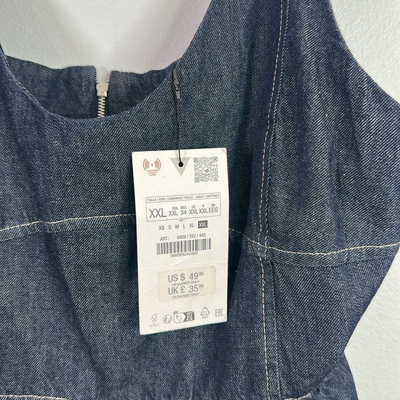 Zara denim fit and flare mini dress size 2XL - Picture 4 of 7